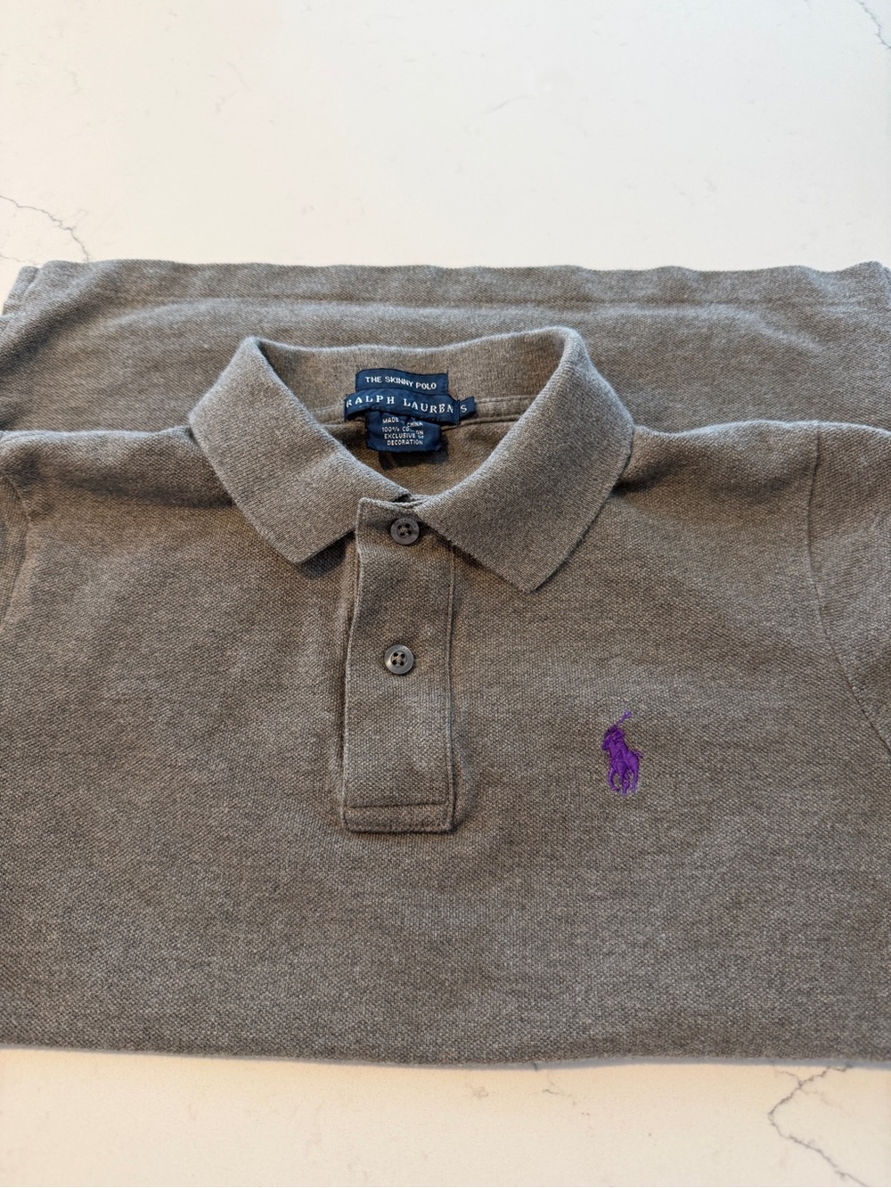 Ralph Lauren Gray Polo with Purple Pony - Picture 3 of 3